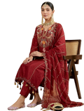 Women’s Embroidered Viscose Chanderi Kurta Set with Dupatta